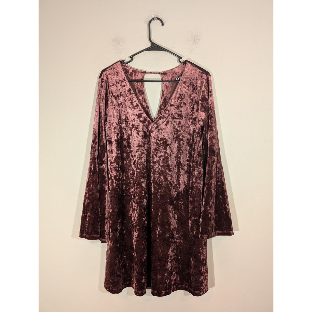 a.n.a A new Approach Women Maroon Velvet Bell Sleeves Dress XS Vamp Whimsigoth